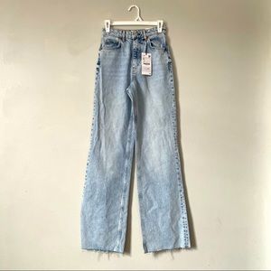 Zara NWT High Waist Full Length Wide Leg Jeans